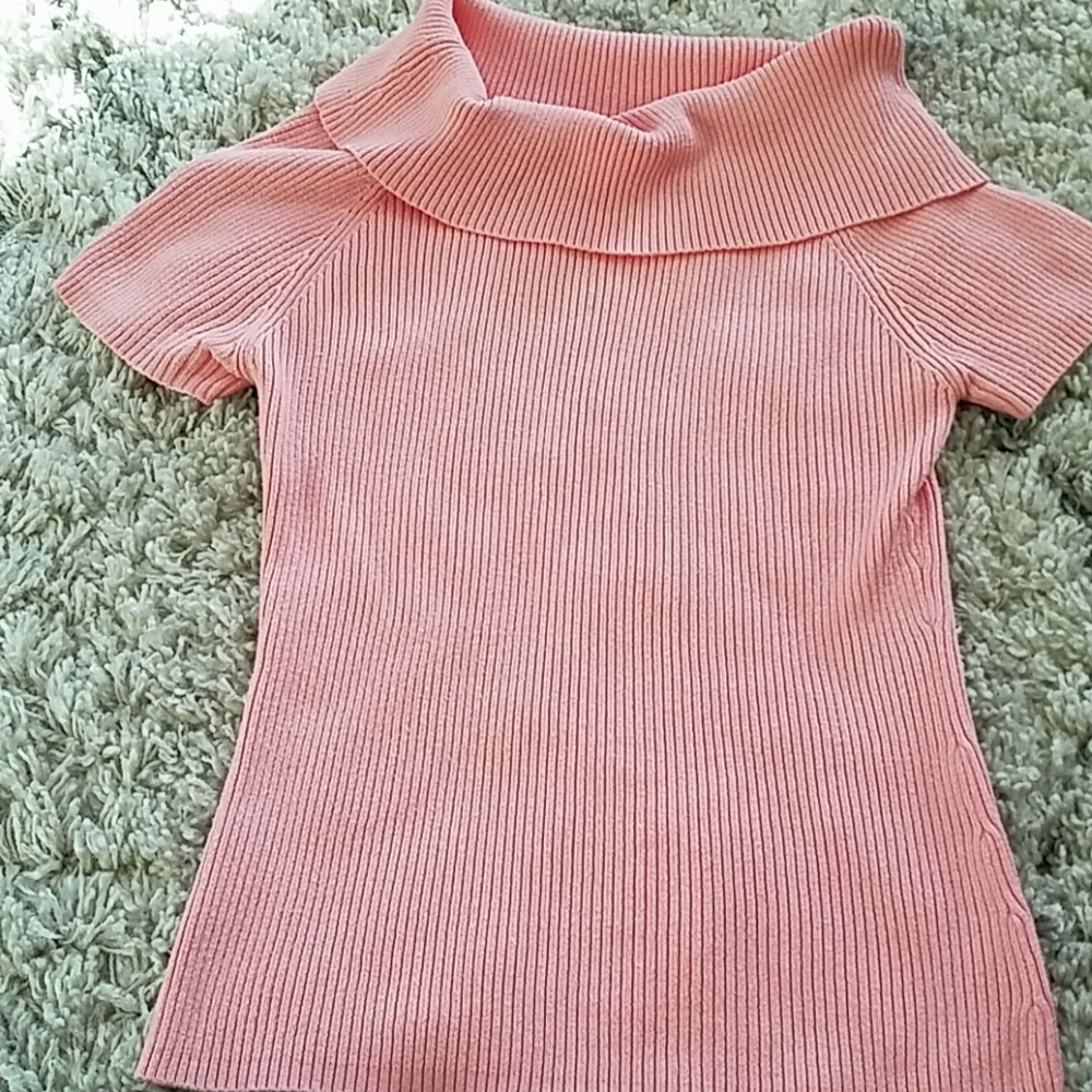 Short sleeve turtleneck lightweight top